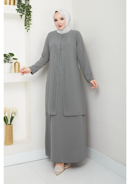 Serpme Taşlı Büyük Beden Anne Elbisesi indirimleri