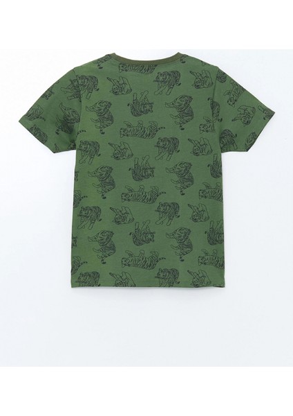 Lcw Kids Yeşil Bisiklet Yaka Baskılı Erkek Çocuk Pijama Takım modelleri