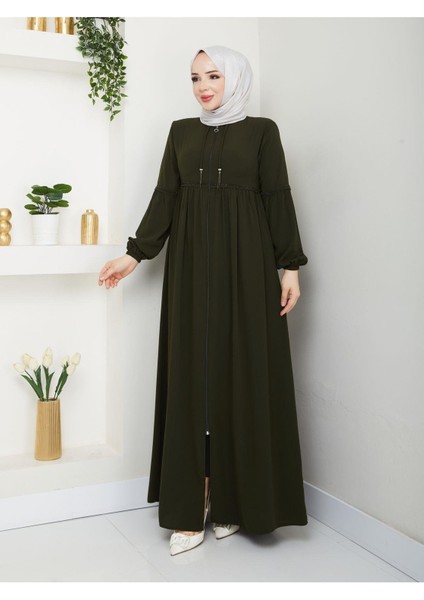 Gündelik Hac ve Umrelik Kolu ve Beli Büzgü ve Taş Detaylı Ferace fırsatları