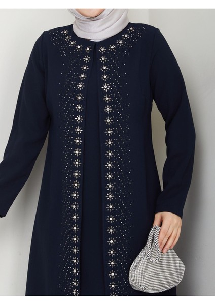 Papatya Taşlı Büyük Beden Anne Elbisesi fiyatları