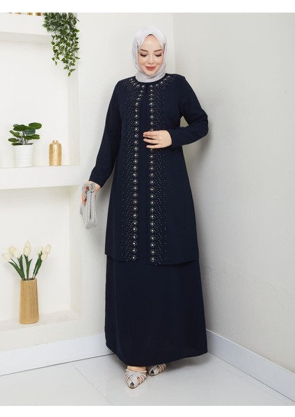 Papatya Taşlı Büyük Beden Anne Elbisesi indirimleri