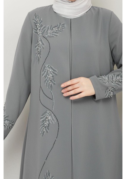 Büyük Beden Yaprak Taşlı Anne Elbisesi EN7008 fiyatları