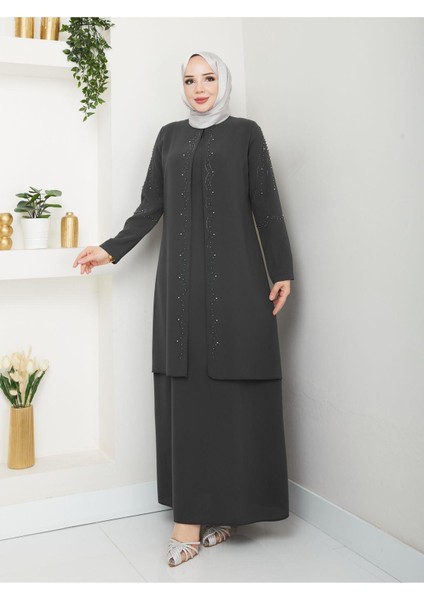 Yelpaze Taşlı Büyük Beden Anne Elbisesi fırsatları