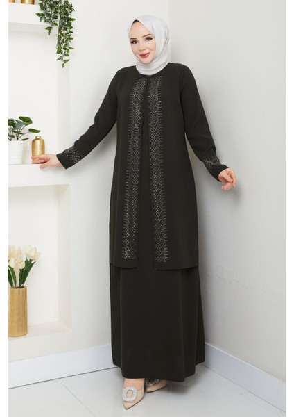 Serpme Taşlı Büyük Beden Anne Elbisesi indirimleri
