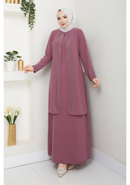 Serpme Taşlı Büyük Beden Anne Elbisesi indirimleri