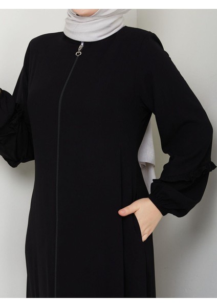 Köşeli Büzgü Detaylı Medine Ipeği Ferace fiyatları