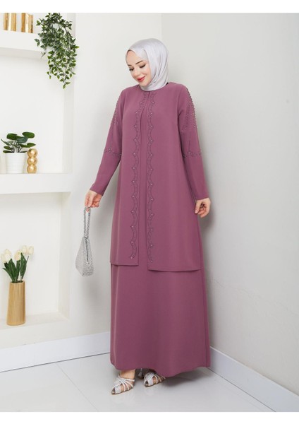 Yelpaze Taşlı Büyük Beden Anne Elbisesi fırsatları