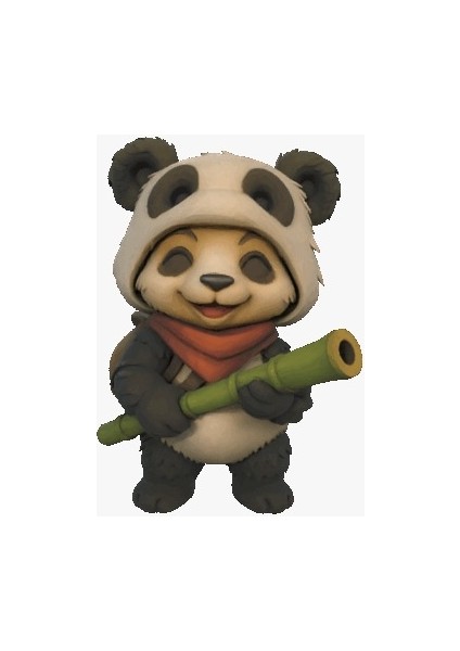🐼 Beyaz Renk Panda Teemo – 3D Baskı Koleksiyon Figürü (20CM) fiyatları