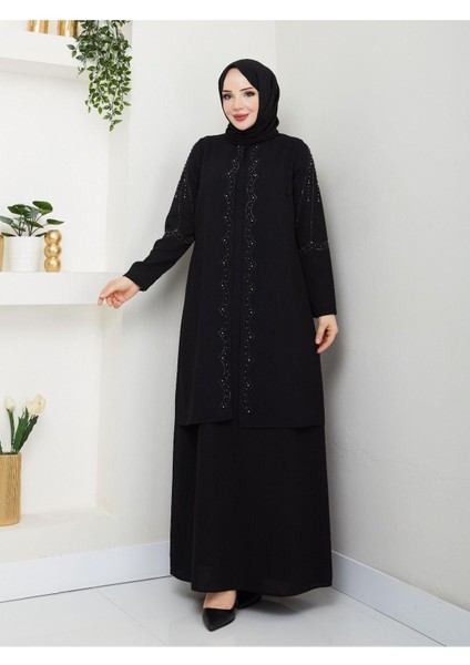 Yelpaze Taşlı Büyük Beden Anne Elbisesi fırsatları