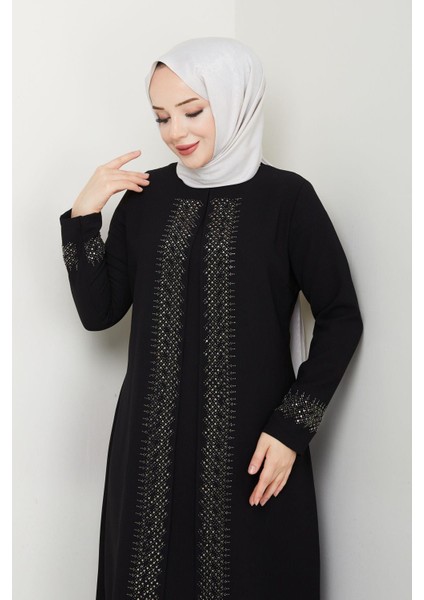 Serpme Taşlı Büyük Beden Anne Elbisesi modelleri