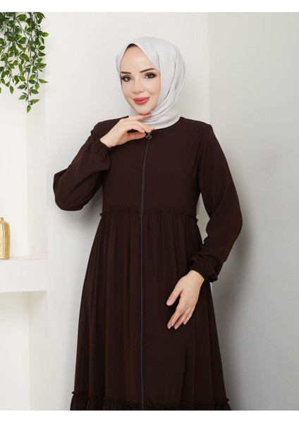 Hac ve Umrelik Büzgü Detaylı Medine Ipeği Ferace