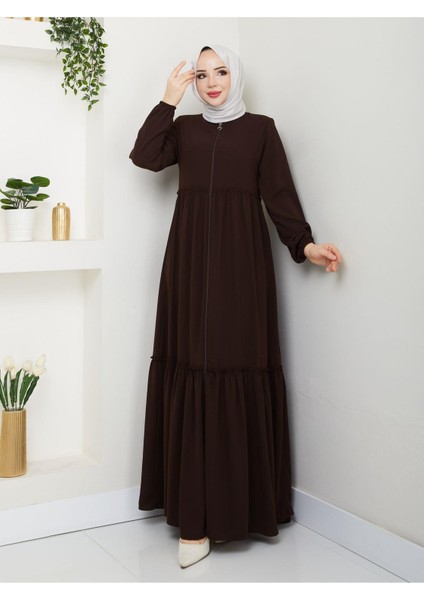 Hac ve Umrelik Büzgü Detaylı Medine Ipeği Ferace indirimleri