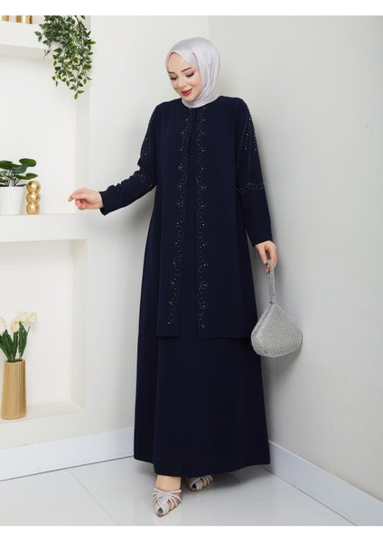 Yelpaze Taşlı Büyük Beden Anne Elbisesi modelleri