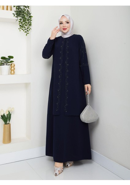 Yelpaze Taşlı Büyük Beden Anne Elbisesi indirimleri