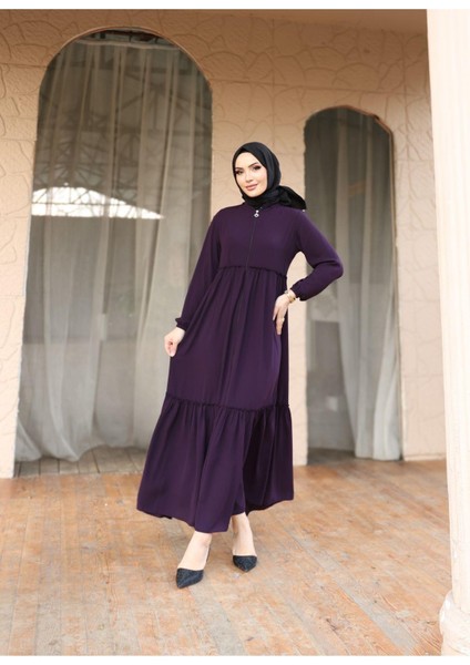 Hac ve Umrelik Büzgü Detaylı Medine Ipeği Ferace modelleri