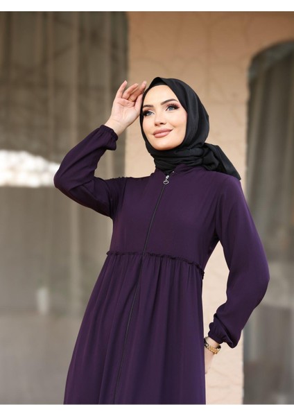 Hac ve Umrelik Büzgü Detaylı Medine Ipeği Ferace indirimleri