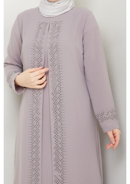 Serpme Taşlı Büyük Beden Anne Elbisesi fiyatları