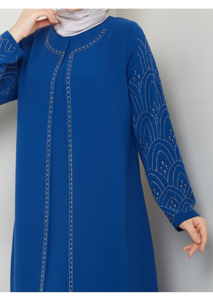 Kolları Taşlı Büyük Beden Anne Elbisesi fiyatları