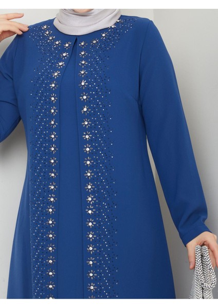 Papatya Taşlı Büyük Beden Anne Elbisesi fiyatları