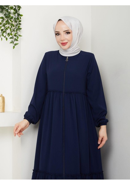 Hac ve Umrelik Büzgü Detaylı Medine Ipeği Ferace