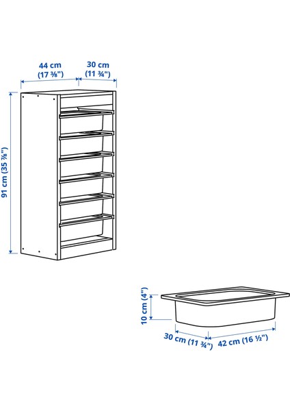 Trofast Saklama Ünitesi 44 x 30 x 91 cm Çam Gri Mavi Yeşil Dayanıklı Çocuk Odası Organizer modelleri
