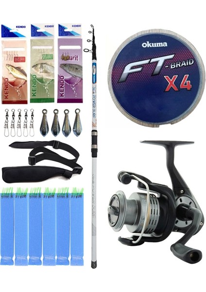 Surf Olta Seti Kendo Sea Power Surf 4.20M 100-250GR Olta Kamışı&okuma Revenger Rv-55 Fd Olta Makinesi