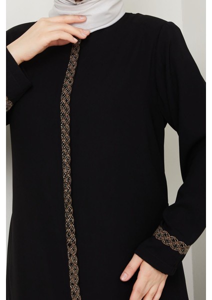 Gündelik Hac ve Umrelik Nakış ve Taş Detaylı Ferace fiyatları