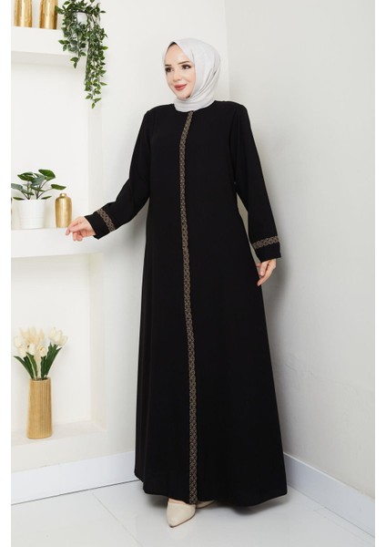 Gündelik Hac ve Umrelik Nakış ve Taş Detaylı Ferace fırsatları