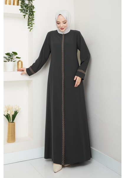 Gündelik Hac ve Umrelik Nakış ve Taş Detaylı Ferace indirimleri