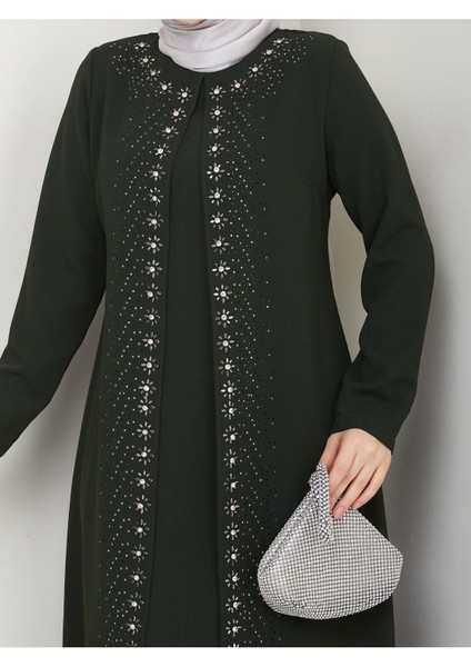 Papatya Taşlı Büyük Beden Anne Elbisesi fiyatları