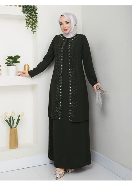 Papatya Taşlı Büyük Beden Anne Elbisesi fırsatları