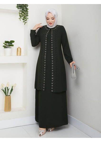 Papatya Taşlı Büyük Beden Anne Elbisesi indirimleri