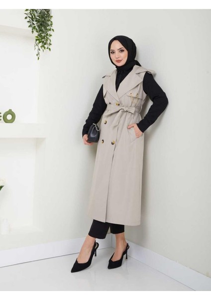 Uzun Yelek Bondit Kumaş GBYELEK0001