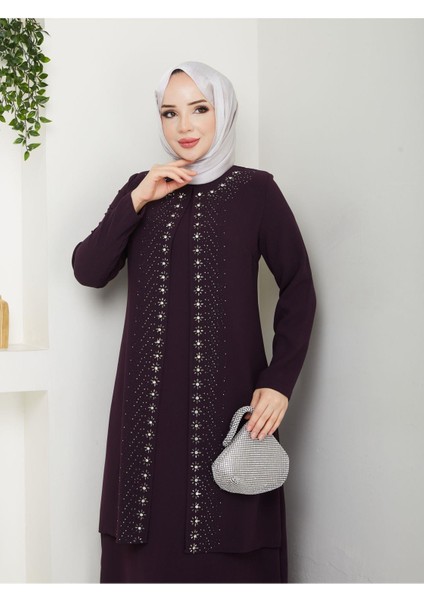 Papatya Taşlı Büyük Beden Anne Elbisesi fırsatları