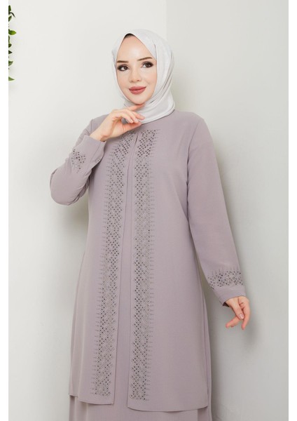 Serpme Taşlı Büyük Beden Anne Elbisesi modelleri