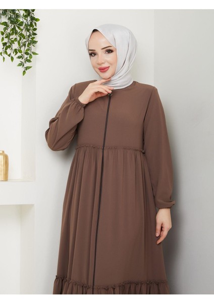 Hac ve Umrelik Büzgü Detaylı Medine Ipeği Ferace