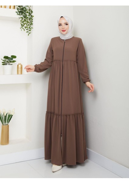 Hac ve Umrelik Büzgü Detaylı Medine Ipeği Ferace modelleri