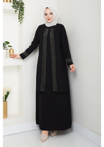 Serpme Taşlı Büyük Beden Anne Elbisesi fırsatları