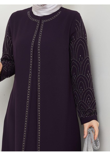 Kolları Taşlı Büyük Beden Anne Elbisesi fiyatları