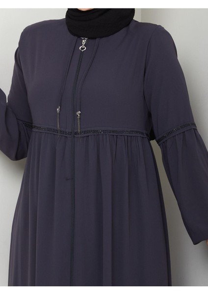 Gündelik Hac ve Umrelik Kolu ve Beli Büzgü ve Taş Detaylı Ferace fiyatları