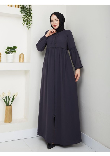 Gündelik Hac ve Umrelik Kolu ve Beli Büzgü ve Taş Detaylı Ferace indirimleri