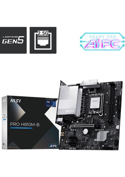 Msı Pro H810M-B H10 Ddr5 6400+(OC)MHZ Matx Gaming (Oyuncu) Anakart