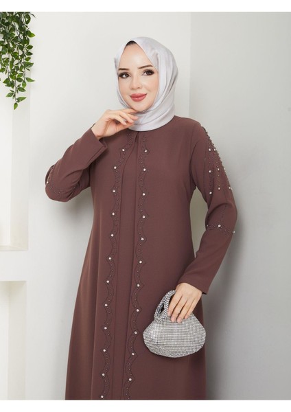 Büyük Beden Tam Boy Pelerinli Anne Elbisesi modelleri