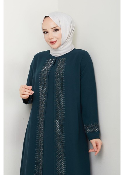 Serpme Taşlı Büyük Beden Anne Elbisesi fiyatları