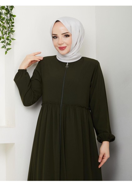 Hac ve Umrelik Büzgü Detaylı Medine Ipeği Ferace