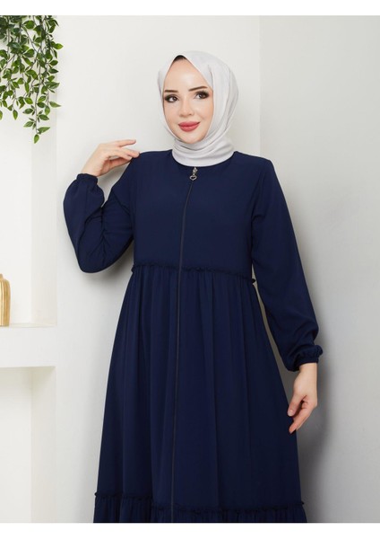 Hac ve Umrelik Büzgü Detaylı Medine Ipeği Ferace modelleri