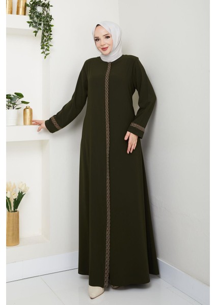 Gündelik Hac ve Umrelik Nakış ve Taş Detaylı Ferace indirimleri