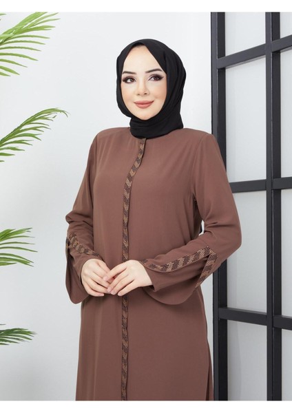 Kolu Lazer Kesimli Taşlı Medine Ipeği Yazlık Ferace fırsatları