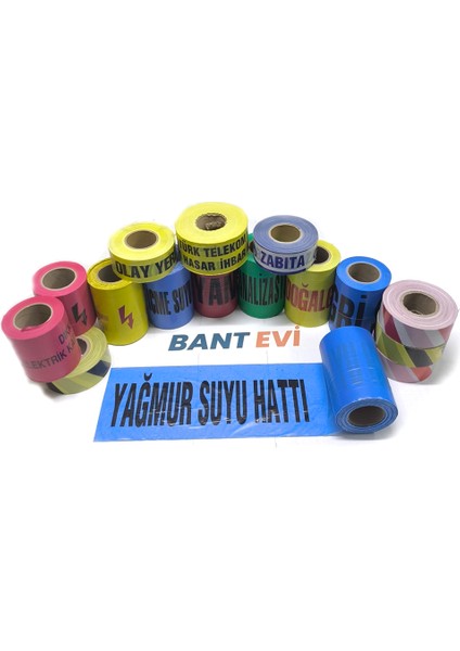 Yağmur Suyu Hattı Ikaz Şeridi 20CMX250MT Yağmur Borusu Toprak Altı Emniyet Bandı fiyatları