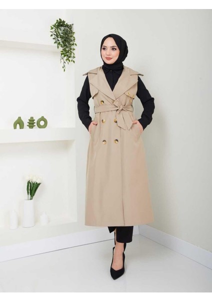 Uzun Yelek Bondit Kumaş GBYELEK0001